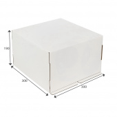 Коробка  для торта «Стандарт», 300*300*190, белая
