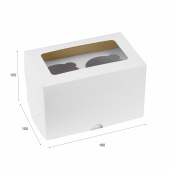 Уценённая Коробка для 2 капкейков с окном, белая