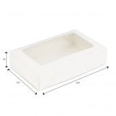 Коробка для пирожных с окном, 200*120*45, белая