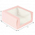Коробка для торта с окном, 235*235*115,светло- розовая