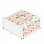 Коробка для 9 конфет с завязками 115*115*50, Фламинго